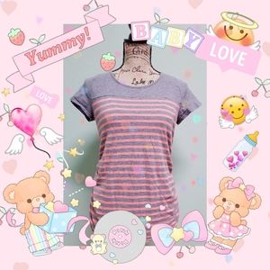 Maternity coral and grey tee